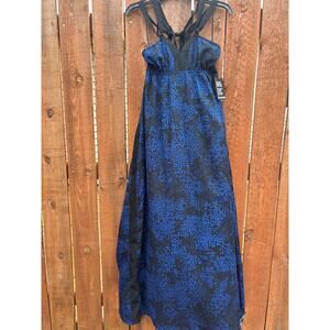 Express maxi dress womens Small empire waist blue black Whimsigoth Fairy…
